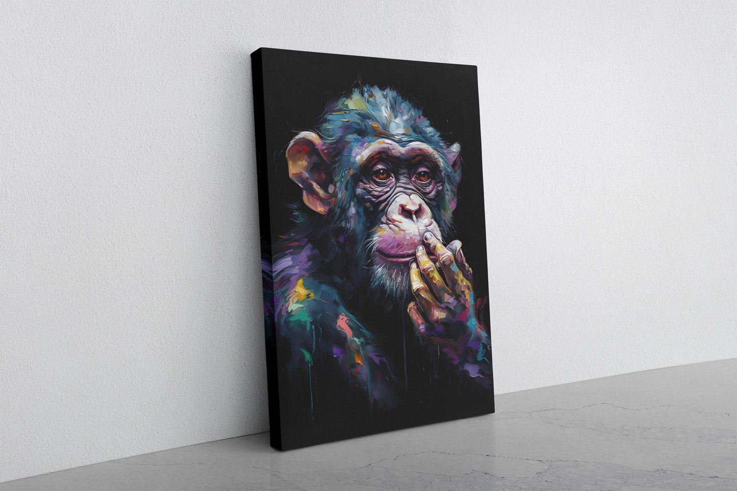 Chimpanzee Canvas Print – Modern Animal Wall Art | Rolled or Ready to Hang