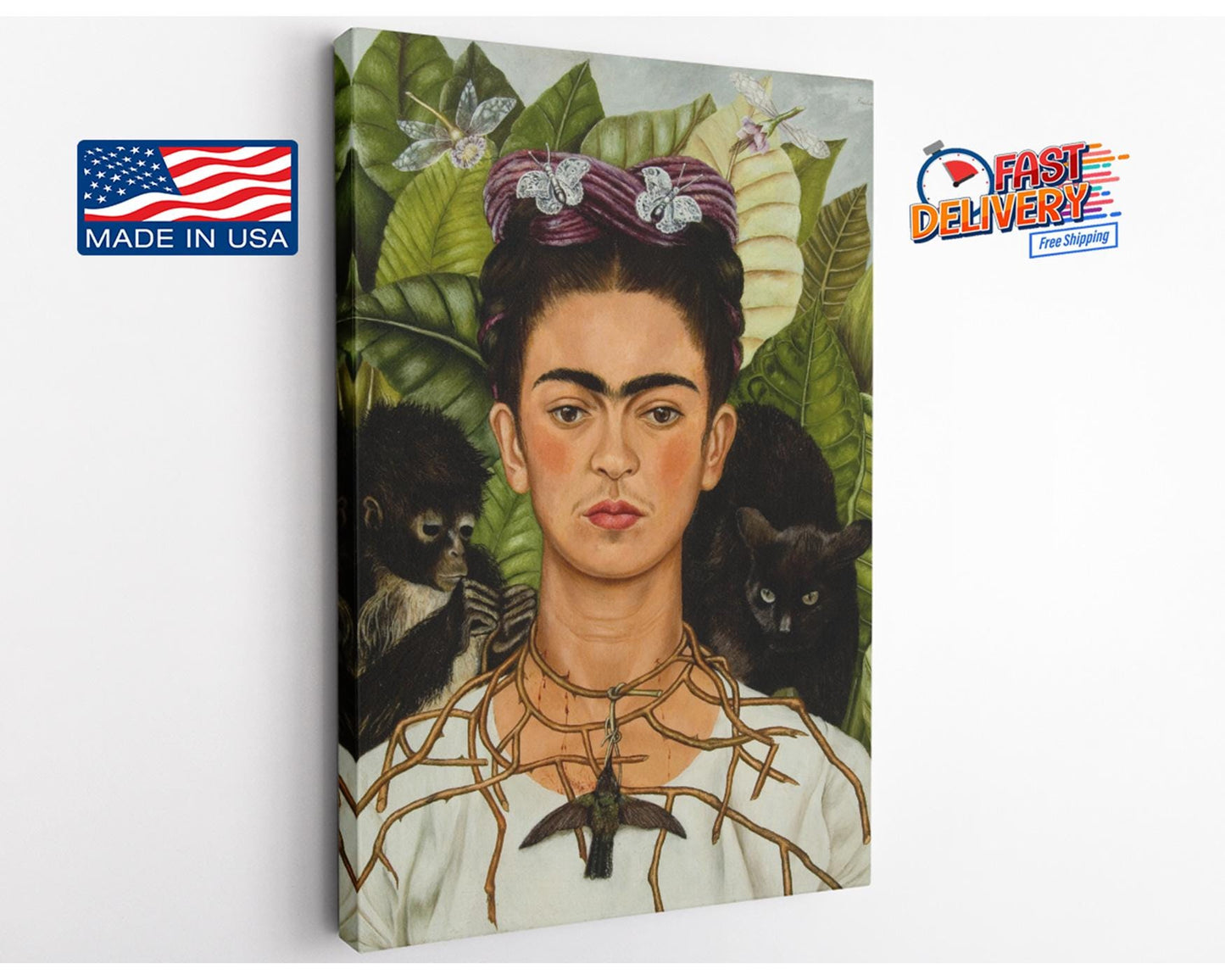Frida Kahlo Canvas Print – Self-Portrait Wall Art | Museum Art Prints, Fade Resistant