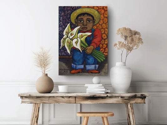 Diego Rivera Canvas Print – Child With Lilies Mexican Art | Museum Quality, Ready To Hang