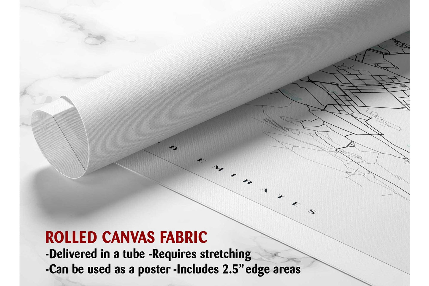 Abu Dhabi Canvas Print – Minimalist City Map Art | Rolled or Ready to Hang