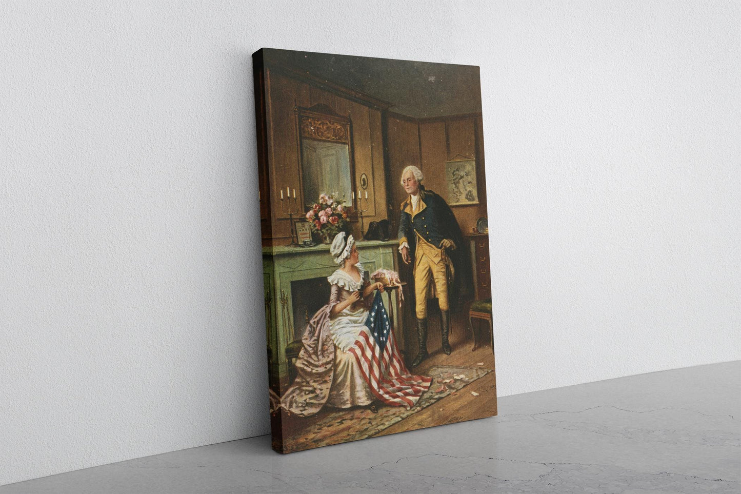American History Canvas – Betsy Ross Artwork & George Washington Painting | Museum-Quality Print