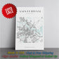 Amsterdam Map Canvas - Modern Minimalist City Wall Art | Rolled Or Ready To Hang