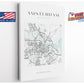 Amsterdam Map Canvas - Modern Minimalist City Wall Art | Rolled Or Ready To Hang