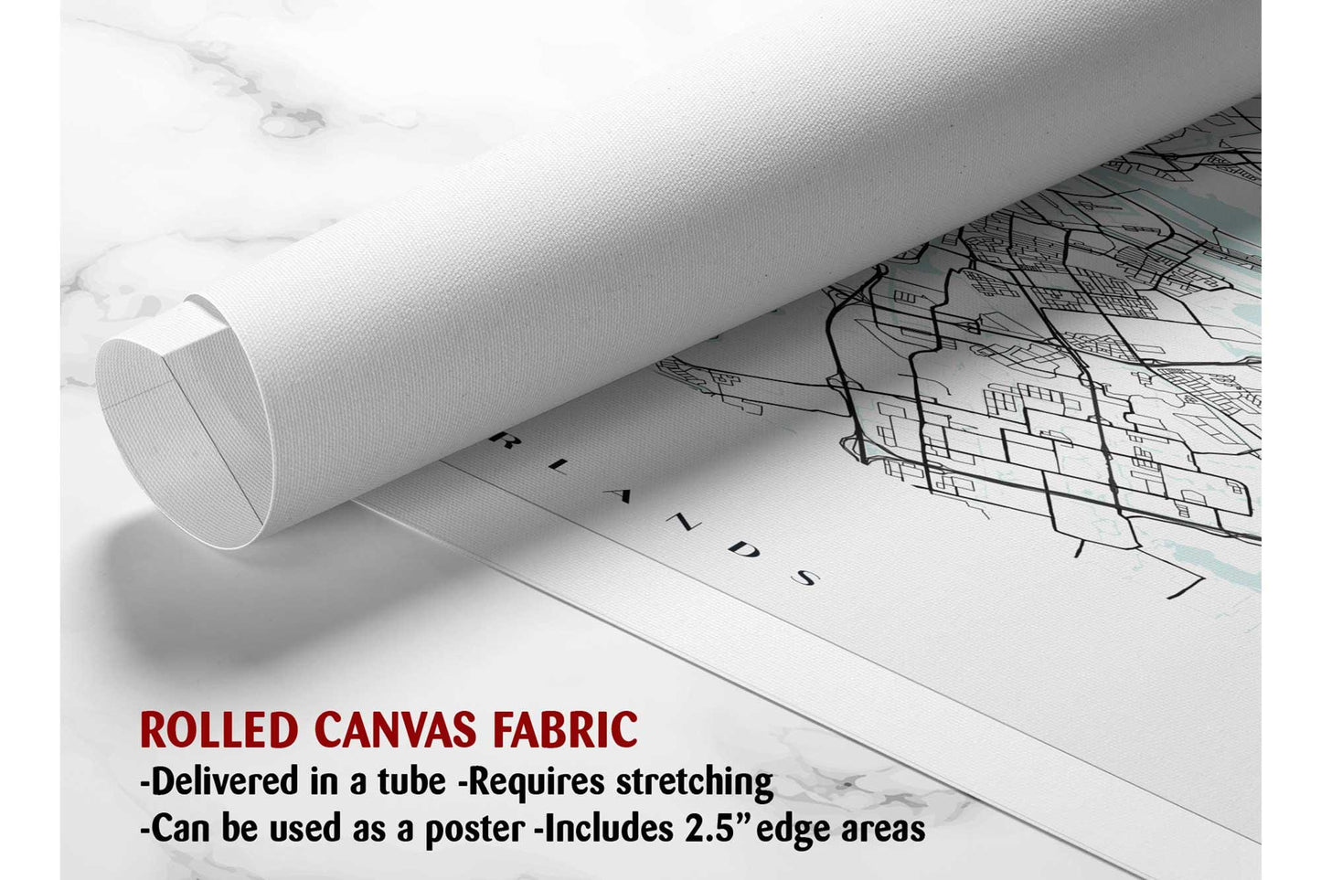 Amsterdam Map Canvas - Modern Minimalist City Wall Art | Rolled Or Ready To Hang