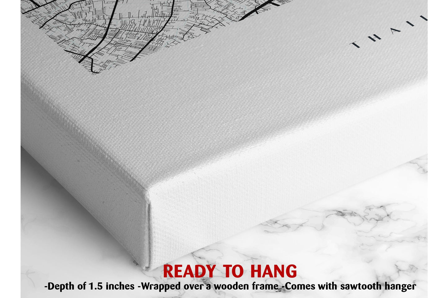 Bangkok Map Canvas | Modern City Map Print – Minimalist Thailand Wall Art