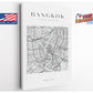 Bangkok Map Canvas | Modern City Map Print – Minimalist Thailand Wall Art