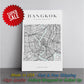 Bangkok Map Canvas | Modern City Map Print – Minimalist Thailand Wall Art