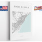 Barcelona Map Canvas | Modern City Map Art - Minimalist Spain Wall Decor