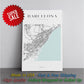 Barcelona Map Canvas | Modern City Map Art - Minimalist Spain Wall Decor