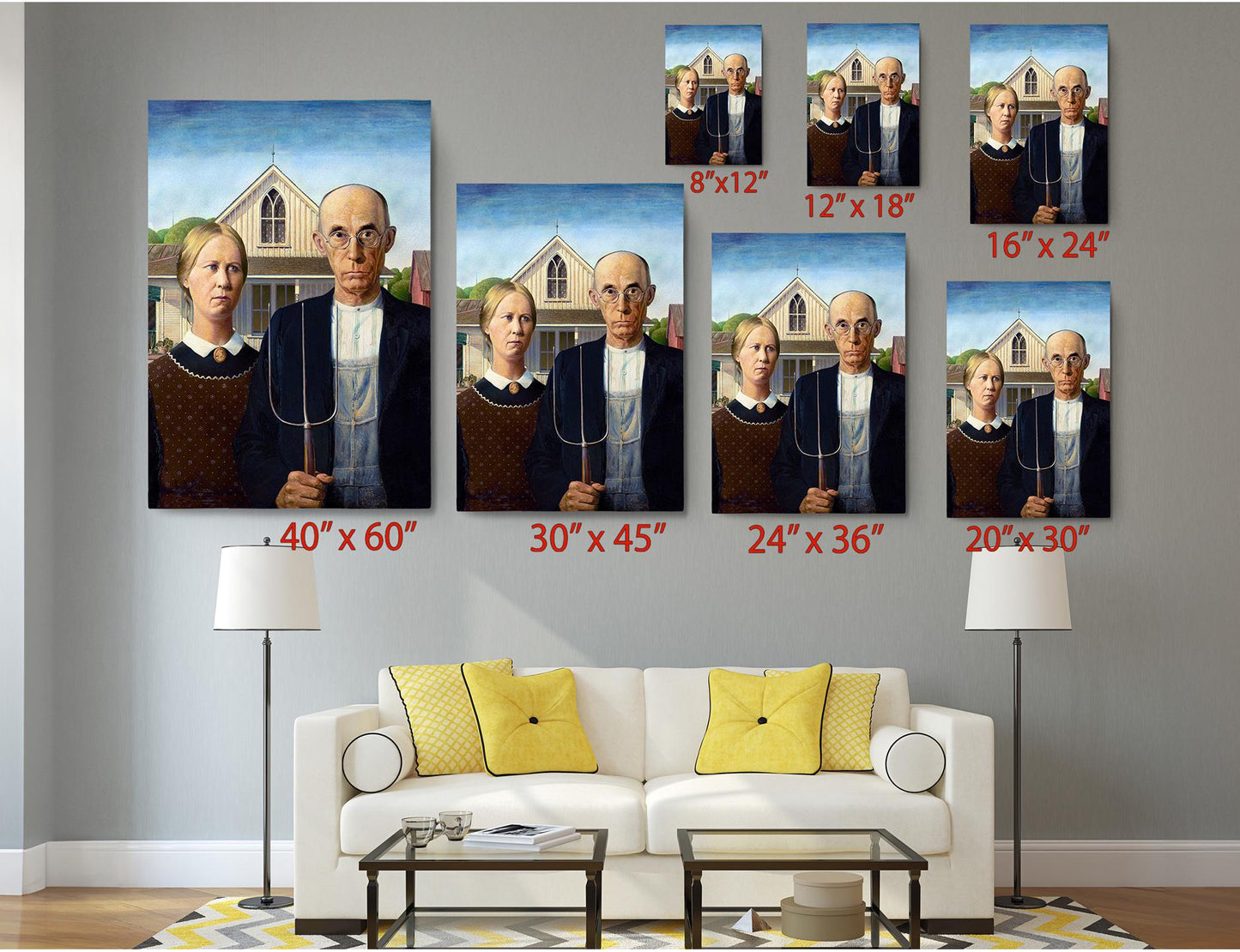 American Gothic Canvas Print – Classic Grant Wood Museum Quality Wall Art