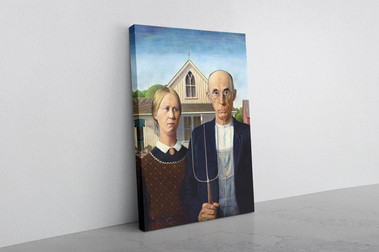 American Gothic Canvas Print – Classic Grant Wood Museum Quality Wall Art