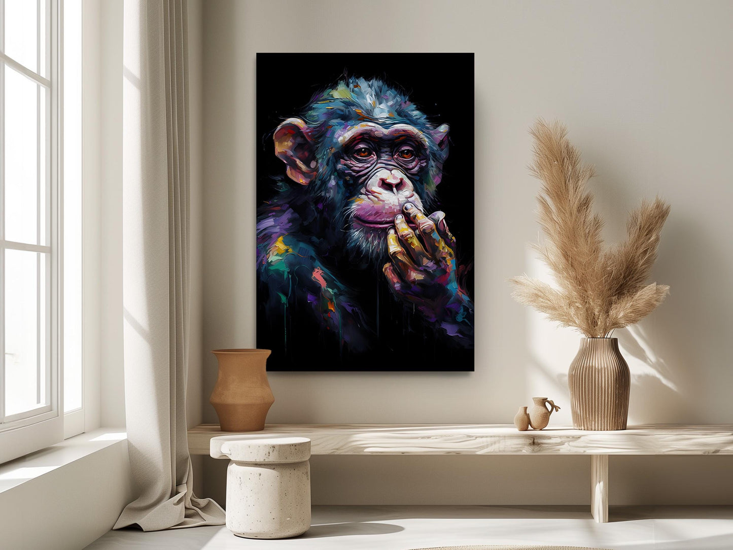 Chimpanzee Canvas Print – Modern Animal Wall Art | Rolled or Ready to Hang