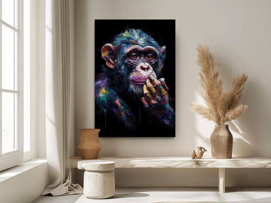 Chimpanzee Canvas Print – Modern Animal Wall Art | Rolled or Ready to Hang