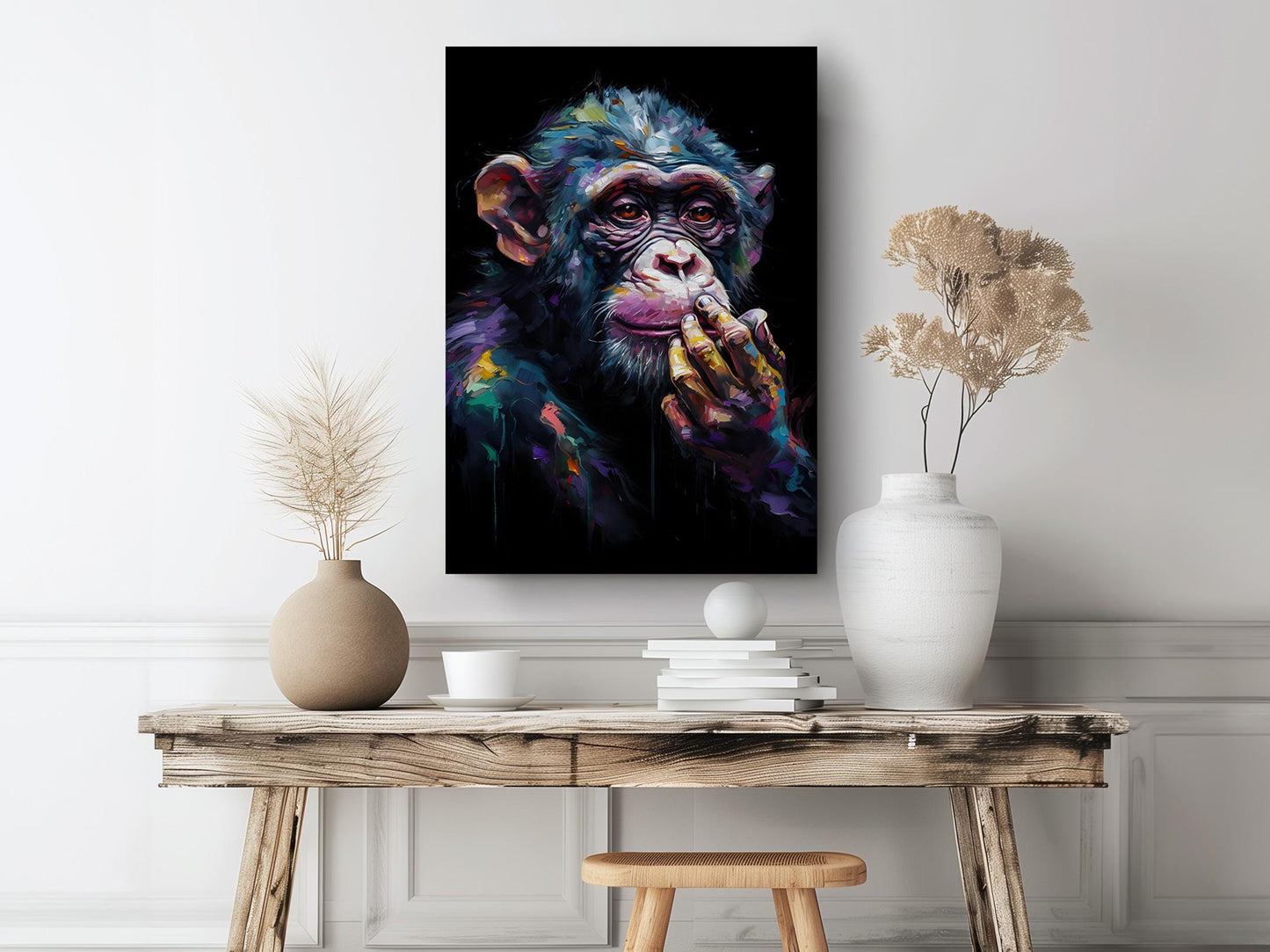 Chimpanzee Canvas Print – Modern Animal Wall Art | Rolled or Ready to Hang