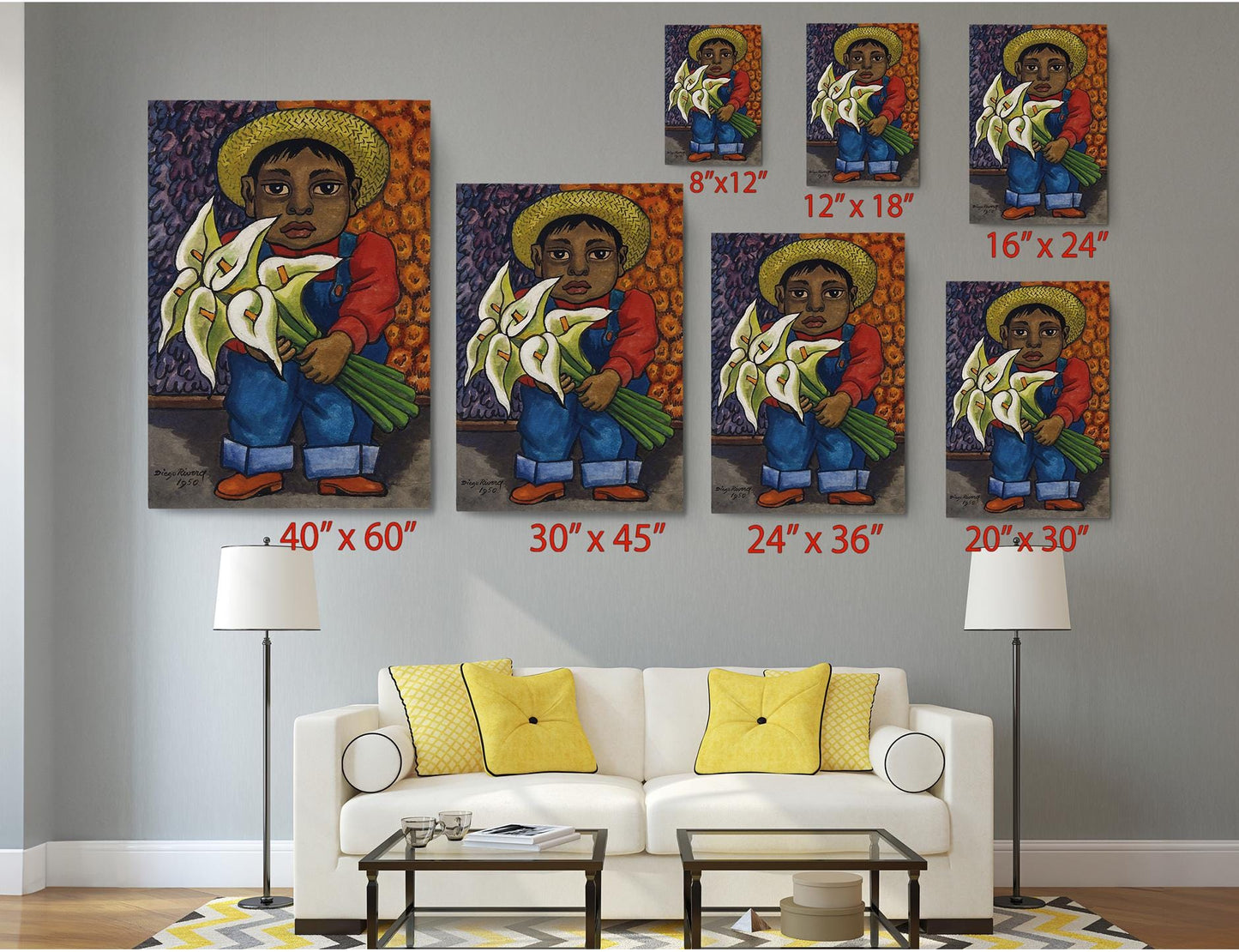 Diego Rivera Canvas Print – Child With Lilies Mexican Art | Museum Quality, Ready To Hang