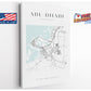 Abu Dhabi Canvas Print – Minimalist City Map Art | Rolled or Ready to Hang