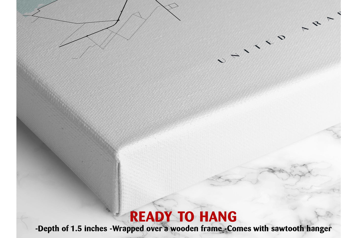 Abu Dhabi Canvas Print – Minimalist City Map Art | Rolled or Ready to Hang