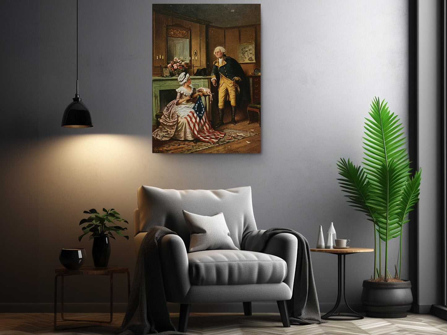 American History Canvas – Betsy Ross Artwork & George Washington Painting | Museum-Quality Print