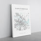 Amsterdam Map Canvas - Modern Minimalist City Wall Art | Rolled Or Ready To Hang