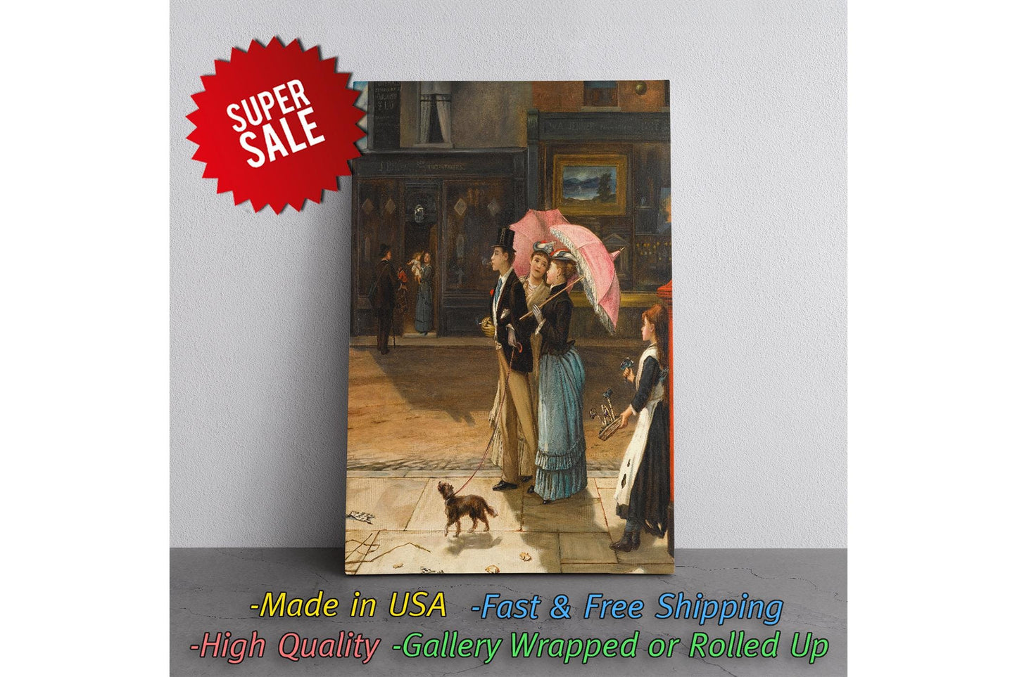 Victorian Street Canvas – Museum Quality Art Print, Framed Wall Decor