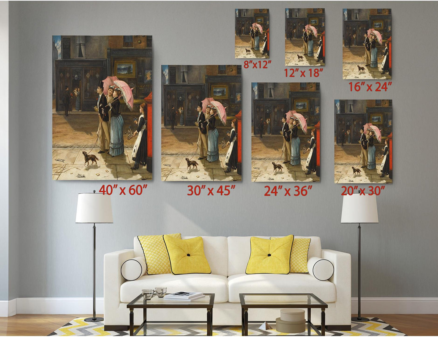 Victorian Street Canvas – Museum Quality Art Print, Framed Wall Decor