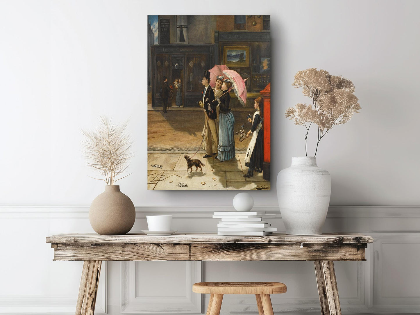 Victorian Street Canvas – Museum Quality Art Print, Framed Wall Decor