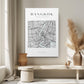 Bangkok Map Canvas | Modern City Map Print – Minimalist Thailand Wall Art