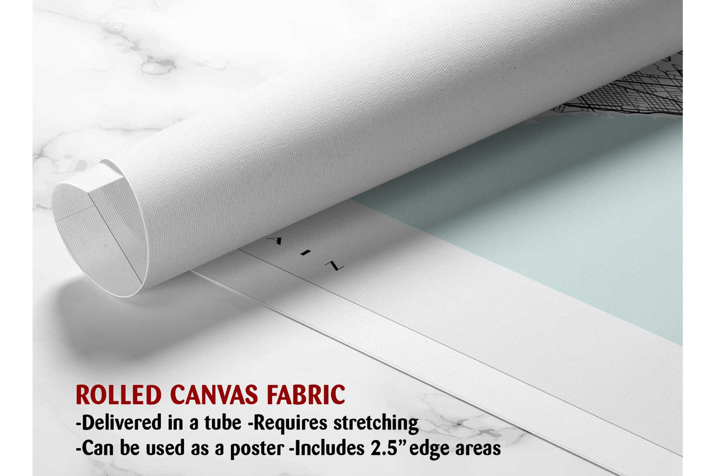 Barcelona Map Canvas | Modern City Map Art - Minimalist Spain Wall Decor