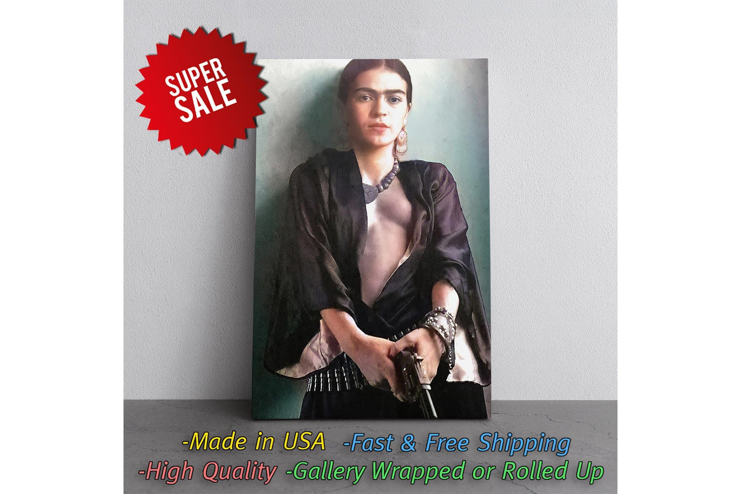 Frida Kahlo Canvas Print – Bold Mexican Art Print | Ready to Hang or Rolled