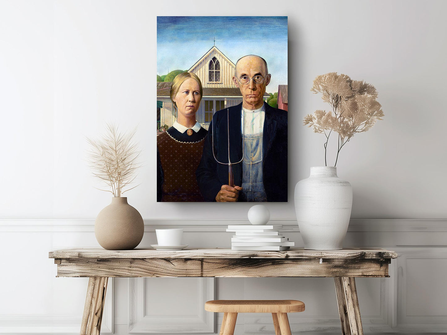 American Gothic Canvas Print – Classic Grant Wood Museum Quality Wall Art