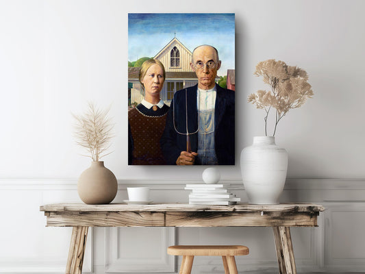 American Gothic Canvas Print – Classic Grant Wood Museum Quality Wall Art